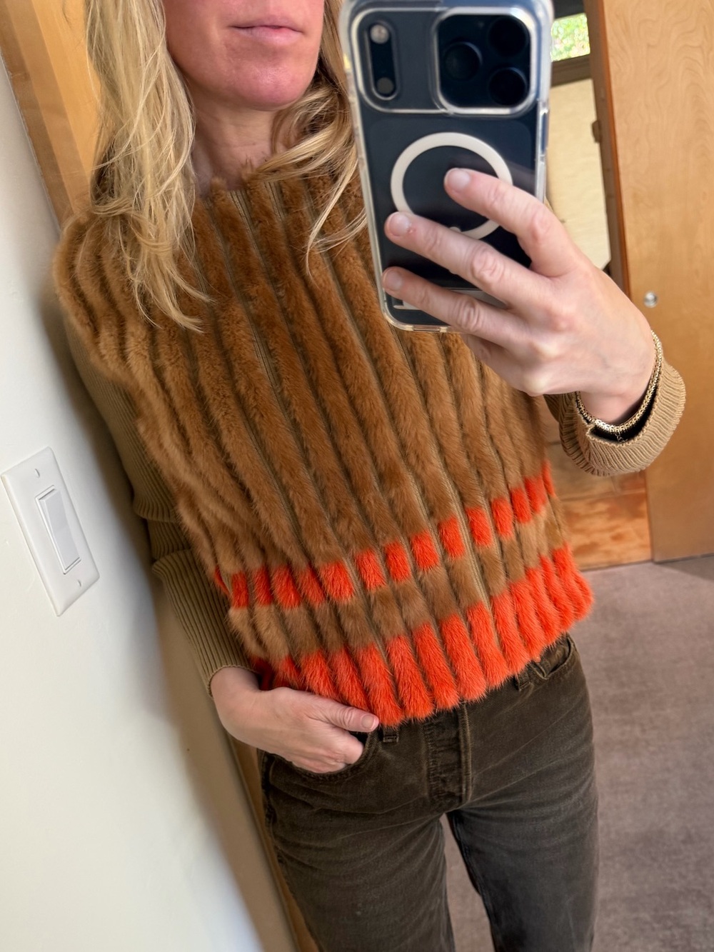 Vintage 90s Prada Mink Trim Sweater